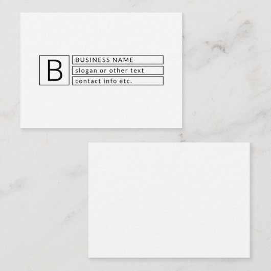 モノグラスタイリッシュムおよびビジネス名(または他の文字) ノートカード (正面/裏面)