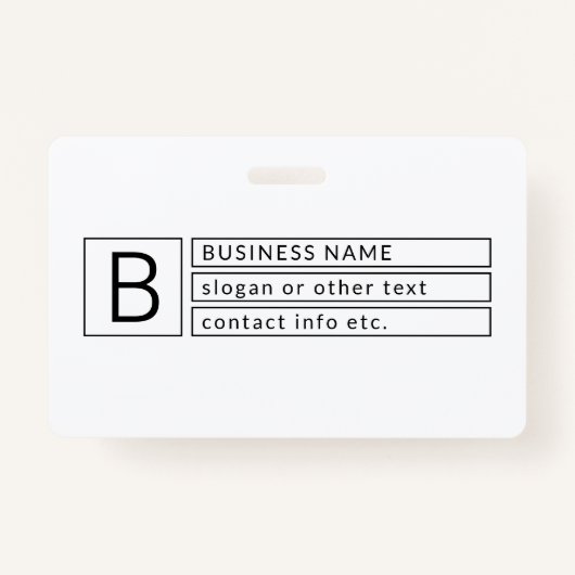 モノグラスタイリッシュムおよびビジネス名(または他の文字) バッジ (正面)