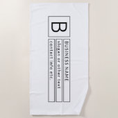 モノグラスタイリッシュムおよびビジネス名(または他の文字) ビーチタオル (正面)