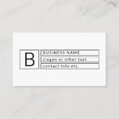 モノグラスタイリッシュムおよびビジネス名(または他の文字) 名刺 (正面)