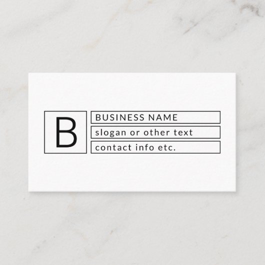 モノグラスタイリッシュムおよびビジネス名(または他の文字) 名刺 (正面)