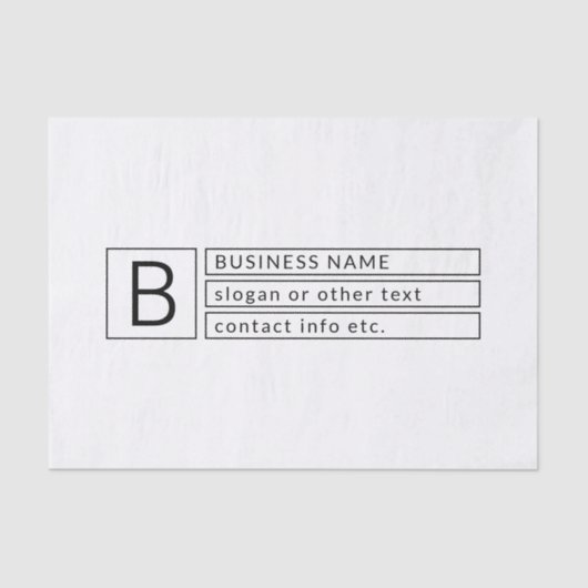 モノグラスタイリッシュムおよびビジネス名(または他の文字) 薄葉紙 (正面)