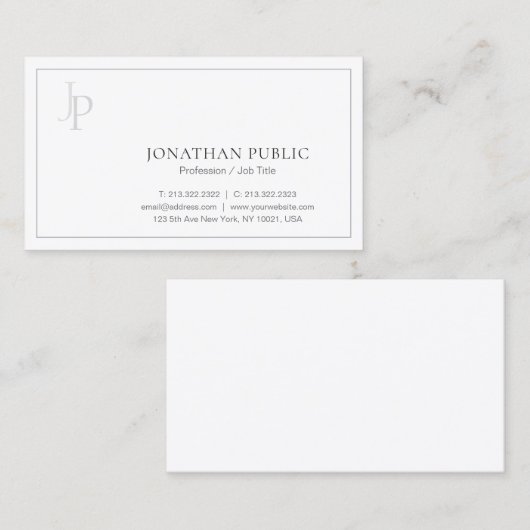 モノグラスタイリッシュムお洒落デザインモダンクラス 名刺 (正面/裏面)