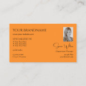 モノグラスタイリッシュムとフォトシック付きプレーンオレンジ 名刺 (裏面)