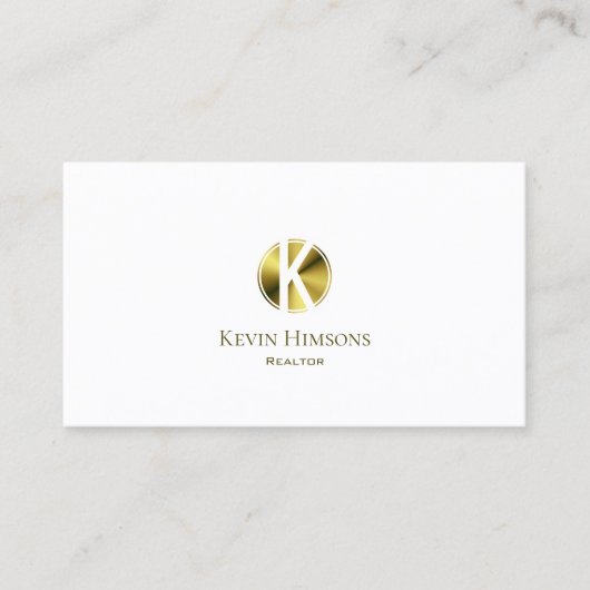 モノグラスタイリッシュムと写真のプレーン白金ゴールド 名刺 (正面)