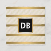 モノグラスタイリッシュムグラマーストライプのゴールデン スクエア名刺 (正面)