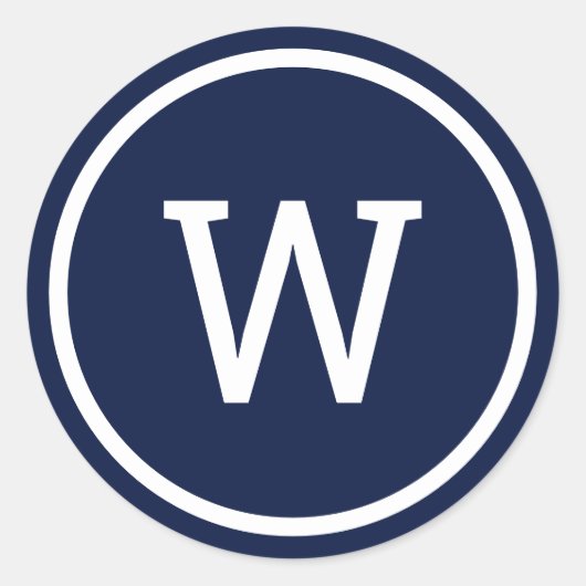 モノグラスタイリッシュムモダンネイビーブルー ラウンドシール (正面)