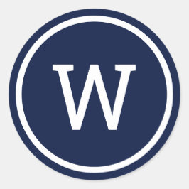 モノグラスタイリッシュムモダンネイビーブルー ラウンドシール