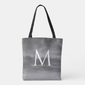 モノグラスタイリッシュム白黒グレー雲模様 トートバッグ (裏面)