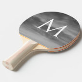 モノグラスタイリッシュム白黒グレー雲模様 卓球ラケット (正面アングル)