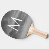 モノグラスタイリッシュム白黒グレー雲模様 卓球ラケット (横)