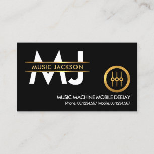 モノグラスタイリッシュム金ゴールドプラカ縁どードDeejay DJ 名刺