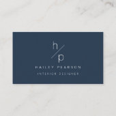 モノグラスタイリッシュム |ネイビモダンー&ホワイトのエレガンス 名刺 (裏面)