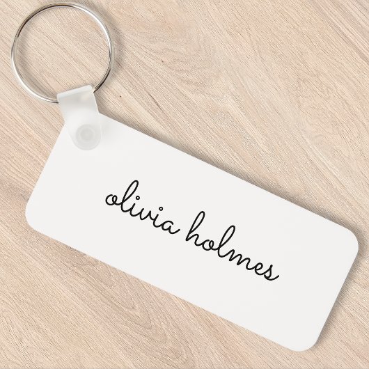 モノグラスタイリッシュム |ミニマルモダンリストホワイトスクリプト キーホルダー
