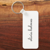 モノグラスタイリッシュム |ミニマルモダンリストホワイトスクリプト キーホルダー (正面)