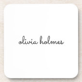 モノグラスタイリッシュム |ミニマルモダンリストホワイトスクリプト コースター (正面)