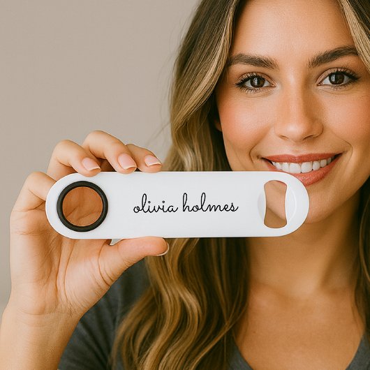 モノグラスタイリッシュム |ミニマルモダンリストホワイトスクリプト スピード栓抜き