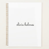 モノグラスタイリッシュム |ミニマルモダンリストホワイトスクリプト プランナー手帳 (正面)