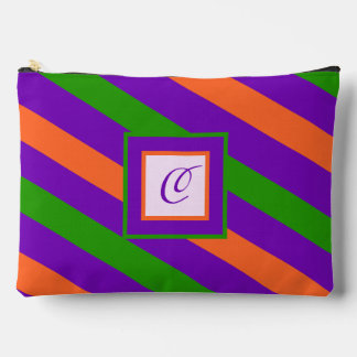 モノグラストライプのムカラフル&鮮やか アクセサリーポーチ