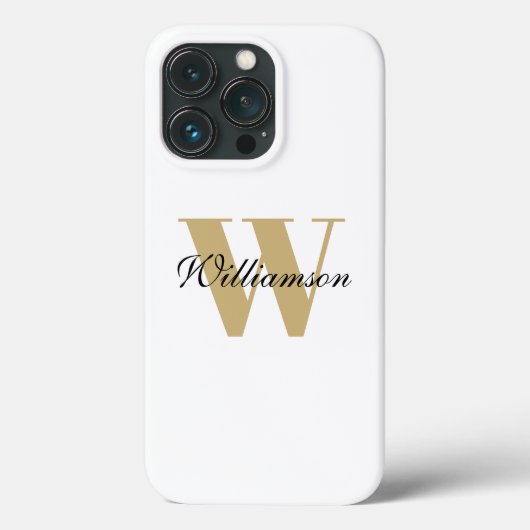 モノグラパーソナライズされたカスタムム名金ゴールド白 Case-Mate iPhoneケース (裏面)