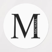 モノグラパーソナライズされたムおよび名前ラベル ラベル (デザイン2)