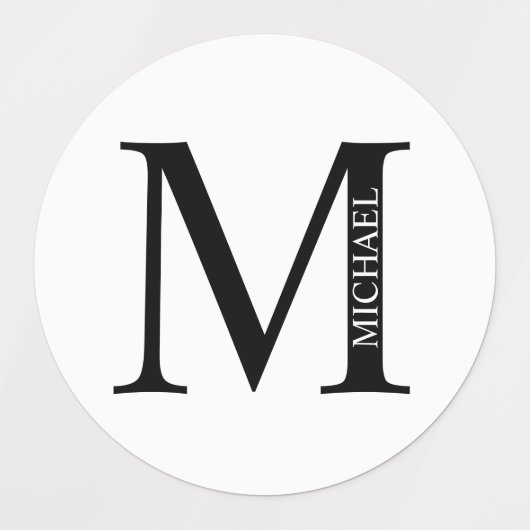 モノグラパーソナライズされたムおよび名前ラベル ラベル (デザイン1)