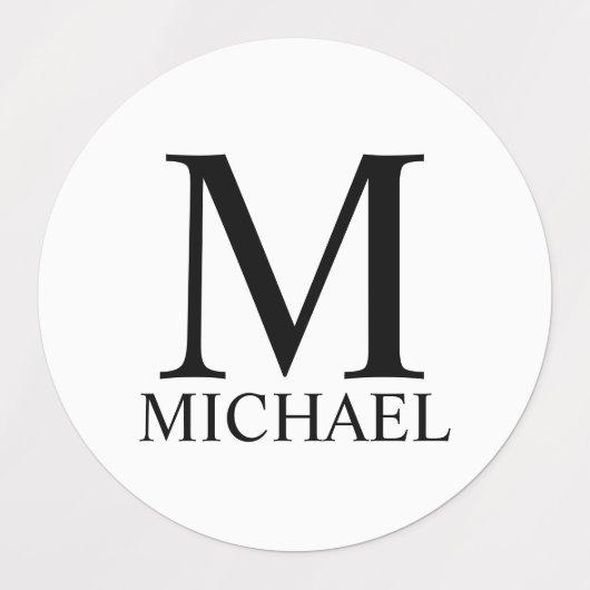 モノグラパーソナライズされたムおよび名前ラベル ラベル (デザイン1)