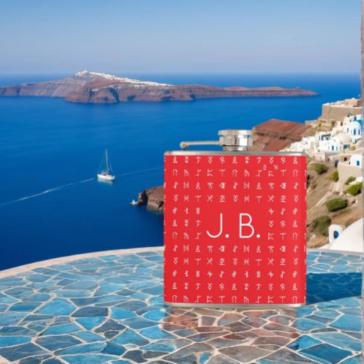 モノグラパーソナライズされたムとルーン文字の記号を使用 フラスク