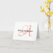 モノグラパーソナライズされたムと名前のカスタムnotecard カード (黄色い花)