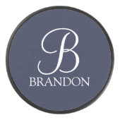 モノグラパーソナライズされたムと名前のスクリプト アイスホッケーパック (正面)