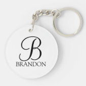 モノグラパーソナライズされたムと名前のスクリプト キーホルダー (裏面)