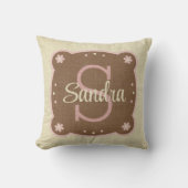 モノグラパーソナライズされたムと名前の装飾 クッション (正面)