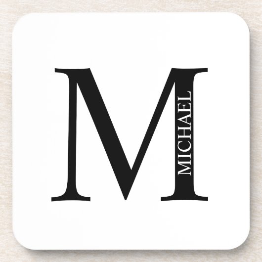 モノグラパーソナライズされたムと名前の飲料用コースター コースター (正面)