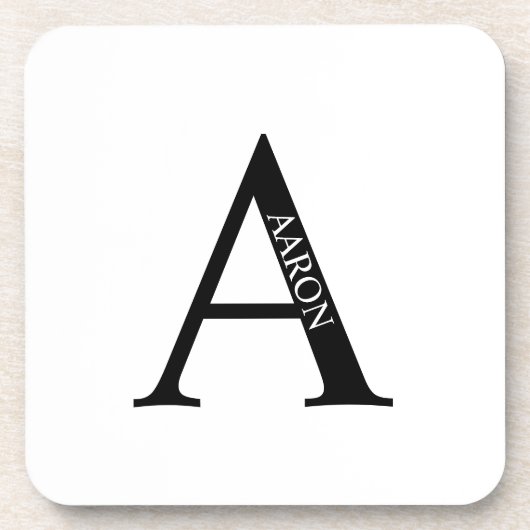 モノグラパーソナライズされたムと名前の飲料用コースター コースター (正面)