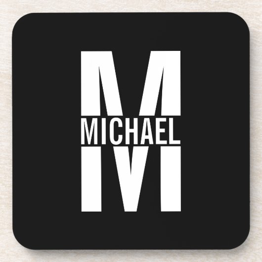 モノグラパーソナライズされたムと名前の飲料用コースター コースター (正面)
