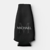 モノグラパーソナライズされたムと名前ブラック ボトルクーラー (正面)