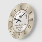 モノグラパーソナライズされたムと壁結婚時計の贈り物 ラージ壁時計 (傾斜)