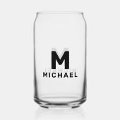 モノグラパーソナライズされたムイニシャルと名モダン前 ガラス缶 (裏面)