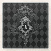 モノグラパーソナライズされたムイニシャル ガラスコースター (正面)