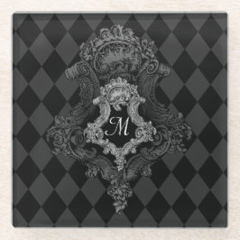 モノグラパーソナライズされたムイニシャル ガラスコースター