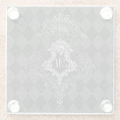 モノグラパーソナライズされたムイニシャル ガラスコースター (裏面)