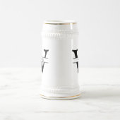 モノグラパーソナライズされたムイニシャル&ネームシンプル ビールジョッキ (中央)