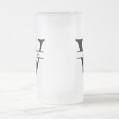 モノグラパーソナライズされたムイニシャル&ネームシンプル フロストグラスビールジョッキ (中央)