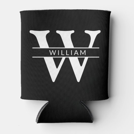 モノグラパーソナライズされたムイニシャル&ネームシンプル 缶クーラー (正面)