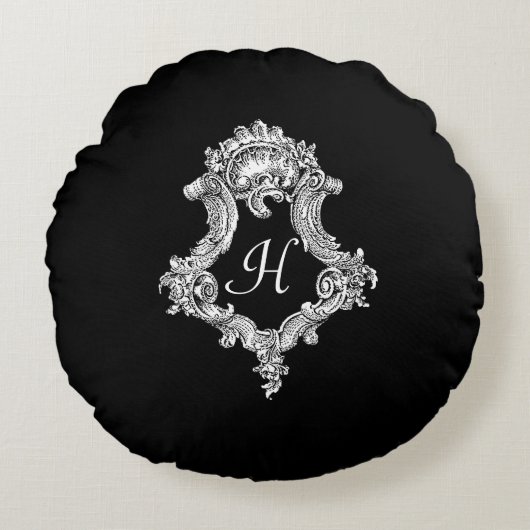 モノグラパーソナライズされたムイニシャル ラウンドクッション (正面)