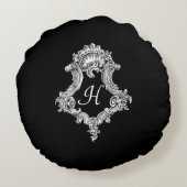 モノグラパーソナライズされたムイニシャル ラウンドクッション (裏面)