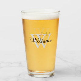 モノグラパーソナライズされたムエレガントイニシャル名Pint タンブラーグラス