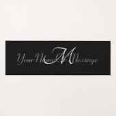 モノグラパーソナライズされたムエレガントブラックヨガマット ヨガマット (正面(横))