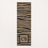モノグラパーソナライズされたムエレガントラインアートブラックベージュ ヨガマット (正面)