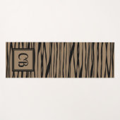 モノグラパーソナライズされたムエレガントラインアートブラックベージュ ヨガマット (正面(横))